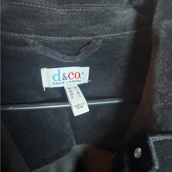 Denim & Company D Co Velour Trucker Button Down Jacket Size Large - Picture 6 of 7